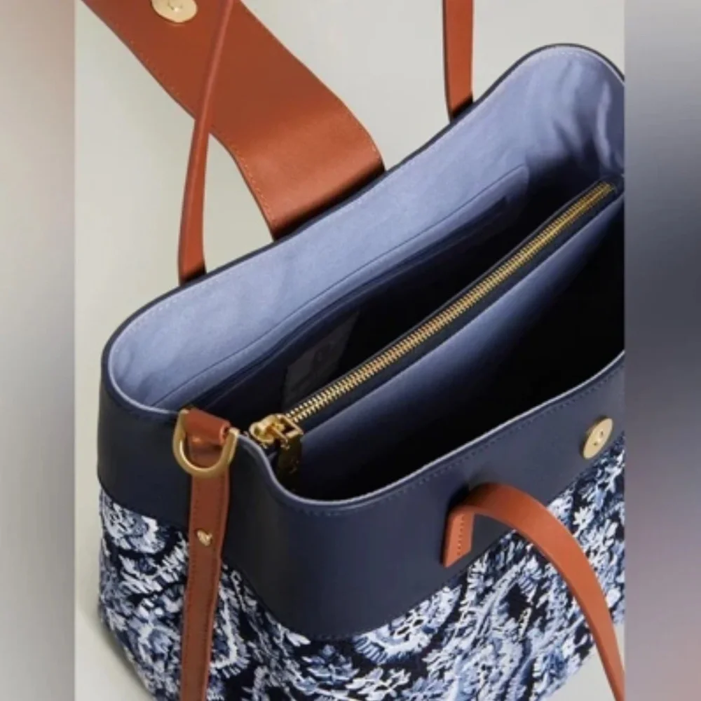 Spartina 449 Olivia Tote Marsh Boardwalk Tote NWT NEW Leather and Embroidered - Picture 3 of 11